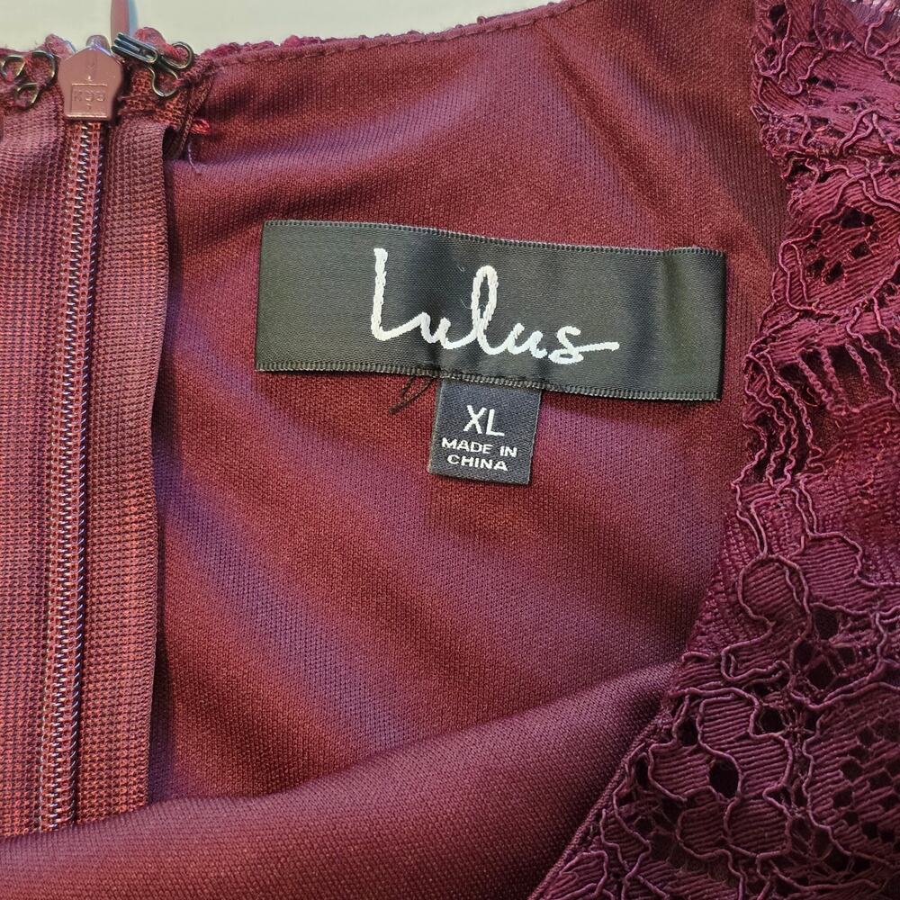 Lulus Take Me to Brunch Burgundy Lace Shift Dress Womens Size XL Lined NWT - Picture 3 of 11